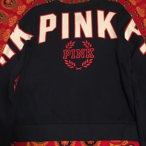 PINK Navy Blue Crew Neck Sweatshirt
